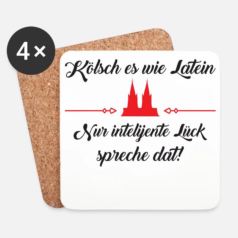 Koelsch es wie Latein - Köln - Untersetzer (4er-Set) - Weiß