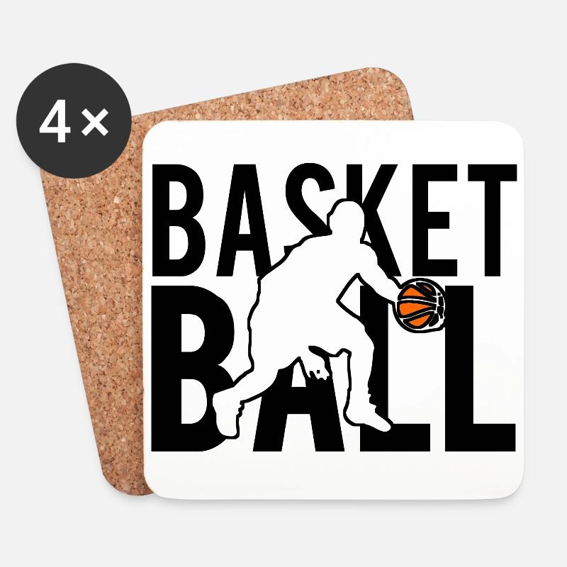 Basketball - Untersetzer (4er-Set) - Weiß