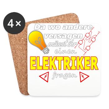 ELECTRICIEN - Dessous de verre (lot de 4) - blanc - Devant
