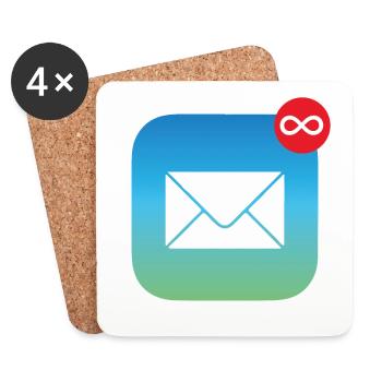 Mail Unendlich Arbeit | Immer genug zu tun - Untersetzer (4er-Set) - Weiß - Vorne