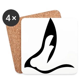 Surfbird black - Coasters (set of 4) - white - Front