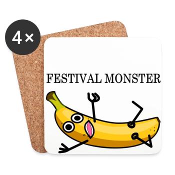 Festival Banane - Untersetzer (4er-Set) - Weiß - Vorne