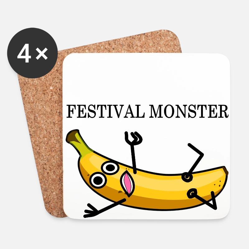 Festival Banane - Untersetzer (4er-Set) - Weiß