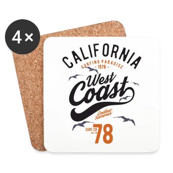 California West Coast Surfing Paradise Summer 78 - Untersetzer (4er-Set) - Weiß - Vorne