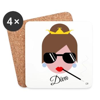Fashion addicted - Coasters (set of 4) - white - Front