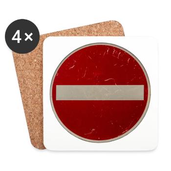 Fahrverbot - Untersetzer (4er-Set) - Weiß - Vorne