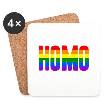 Just A Homo Sapien LGBT Gift Idea - Coasters (set of 4) - white - Front