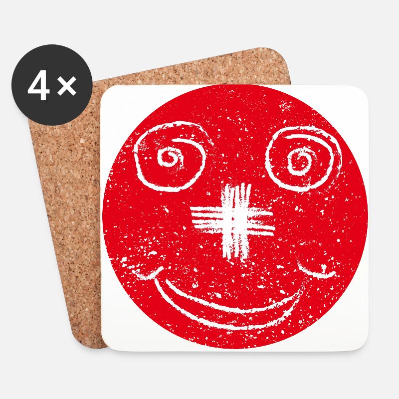 Schweizer Smiley - Untersetzer (4er-Set) - Weiß