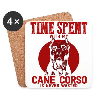 Cane Corso dog puppy dog gift idea - Coasters (set of 4) - white - Front