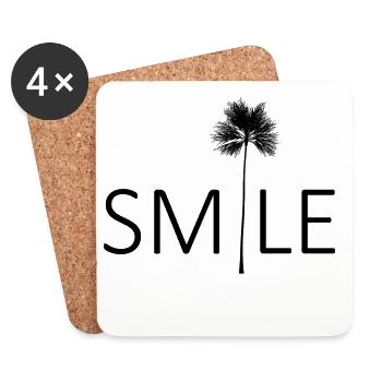Smile palm tree gift - Coasters (set of 4) - white - Front