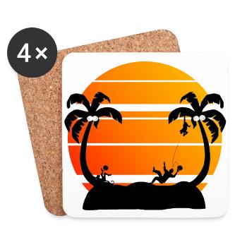 Tropical Monkey Island - Coasters (set of 4) - white - Front