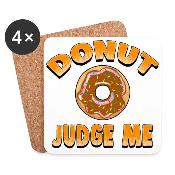 Cool donut party shirt. - Coasters (set of 4) - white - Front