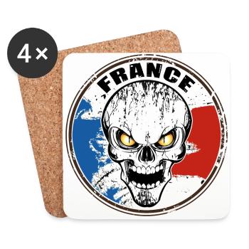 Skull France - Dessous de verre (lot de 4) - blanc - Devant