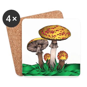 Magic Mushroom - Untersetzer (4er-Set) - Weiß - Vorne