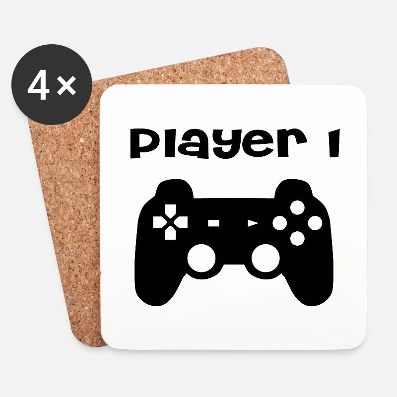 Player 1 - Untersetzer (4er-Set) - Weiß