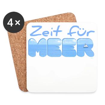Zeit für MEER - Untersetzer (4er-Set) - Weiß - Vorne