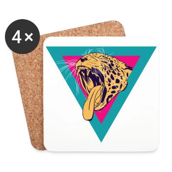 Leopard - Untersetzer (4er-Set) - Weiß - Vorne