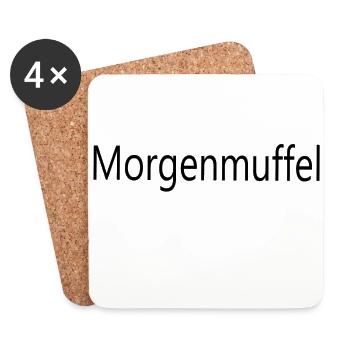 Morgenmuffel - Untersetzer (4er-Set) - Weiß - Vorne