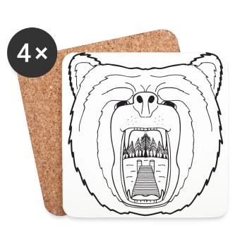 Wild Wild Vests Bear Tee - Coasters (set of 4) - white - Front