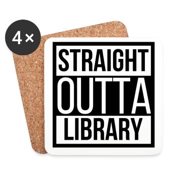 From the library shirt for Booknerds - Coasters (set of 4) - white - Front