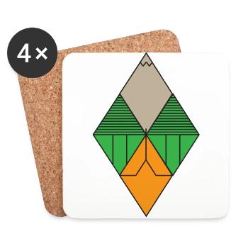 Graphique du diamant - Dessous de verre (lot de 4) - blanc - Devant