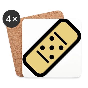 Cartoon plaster - Coasters (set of 4) - white - Front