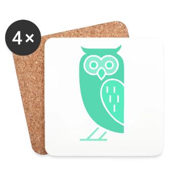 owl - Coasters (set of 4) - white - Front