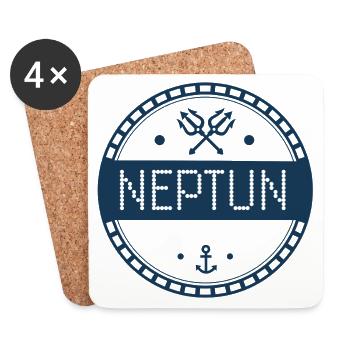 Neptun - Untersetzer (4er-Set) - Weiß - Vorne