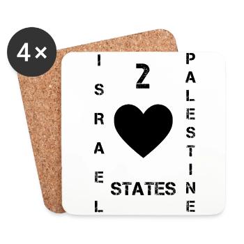 Israel Palestine - Coasters (set of 4) - white - Front