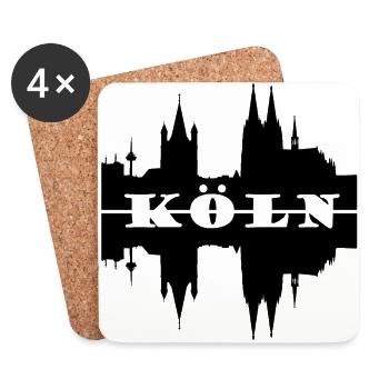 Koeln skyline silhouette - Coasters (set of 4) - white - Front