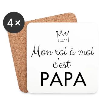Mein König ist für mich PAPA - Untersetzer (4er-Set) - Weiß - Vorne