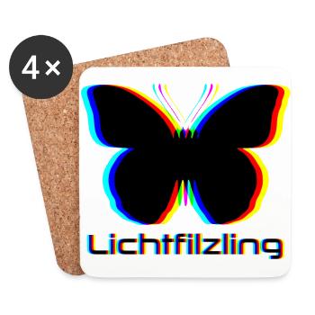 Lichtfilzling Schmetterling Abstrakt Psychedelisch - Untersetzer (4er-Set) - Weiß - Vorne