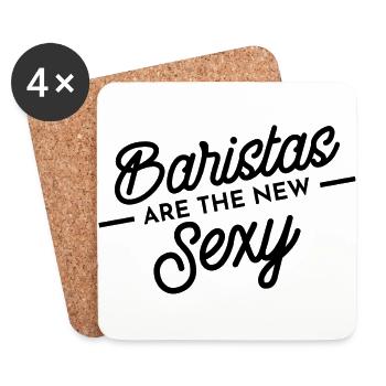 Barista Café Cadeau Caféine Profession Café Bar - Dessous de verre (lot de 4) - blanc - Devant