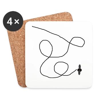 Bow tie pattern - Coasters (set of 4) - white - Front