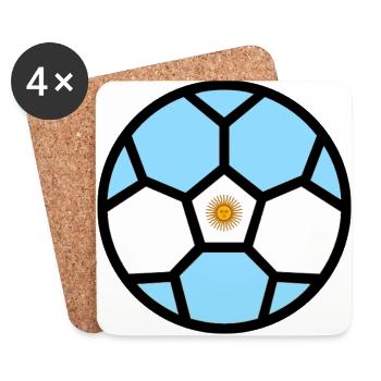  Drapeau Argentine Coupe du monde - Dessous de verre (lot de 4) - blanc - Devant