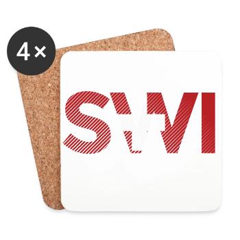 Switzerland World Cup Gift Football Goal - Coasters (set of 4) - white - Front