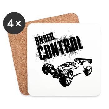 RC Car Racing On Off-Roader UNDER CONTROL BLACK - Coasters (set of 4) - white - Front