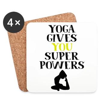 Yoga - Dessous de verre (lot de 4) - blanc - Devant