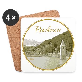 Reschensee - Untersetzer (4er-Set) - Weiß - Vorne