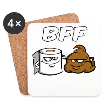 BFF - Best friends for ever - Geschenkidee Freunde - Untersetzer (4er-Set) - Weiß - Vorne