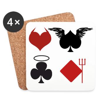 Poker Jeu de cash game cadeau affaire homme - Dessous de verre (lot de 4) - blanc - Devant