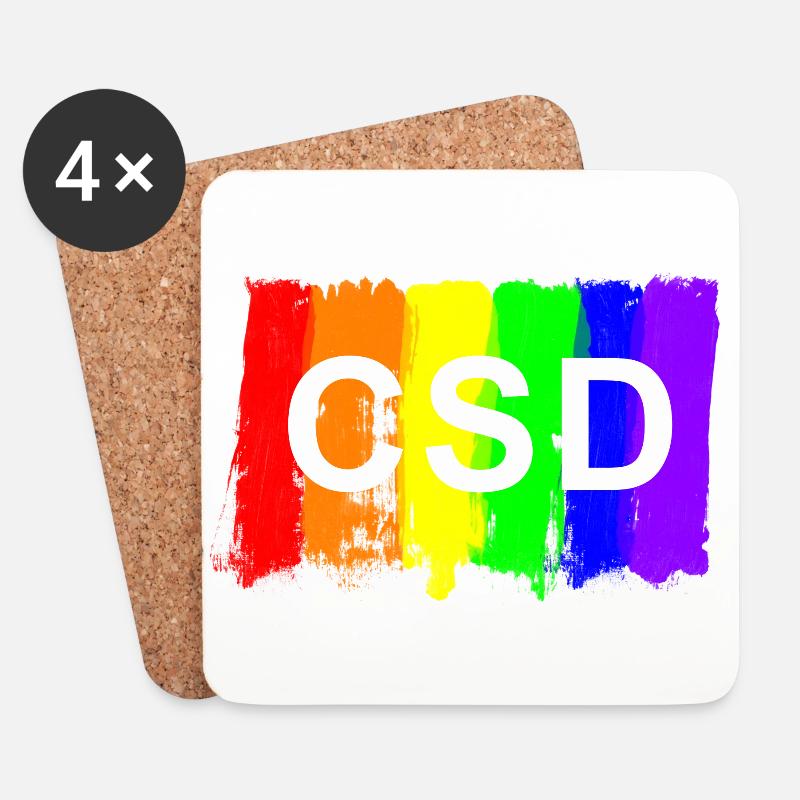 CSD Pinsel - Untersetzer (4er-Set) - Weiß