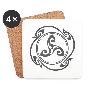 Latene Celtic symbol gray - Coasters (set of 4) - white - Front