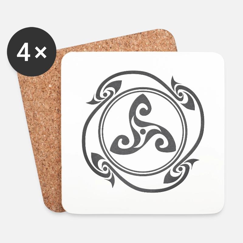 Latene keltisches Symbol grau - Untersetzer (4er-Set) - Weiß