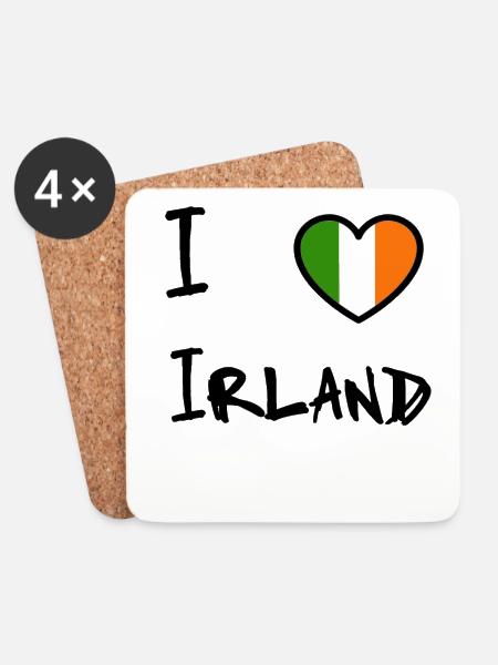 Ireland - Coasters (set of 4) - white
