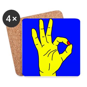 okay blue - Untersetzer (4er-Set) - Weiß - Vorne