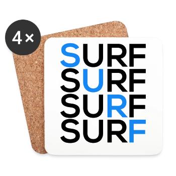 Surf Surf Surf Surf - Untersetzer (4er-Set) - Weiß - Vorne