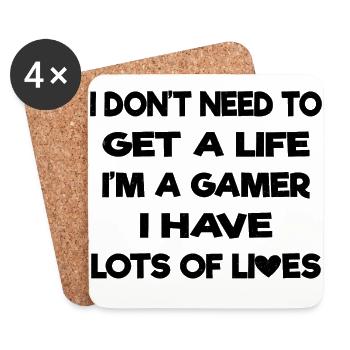 Gaming Gamer Zocker Zocken Games Video Games - Coasters (set of 4) - white - Front