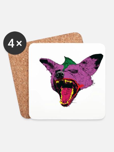Hyenas - hyena - Coasters (set of 4) - white