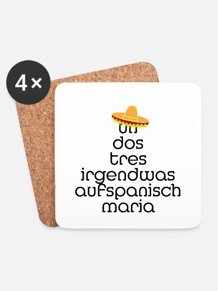 un dos tres irgendwas auf spanisch maria - Untersetzer (4er-Set) - Weiß